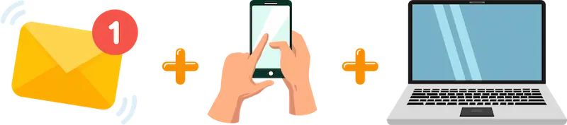 Acesso no celular e e-mail
